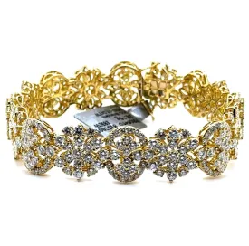 18KY Custom Ornate Diamond Pattern Fashion Bracelet