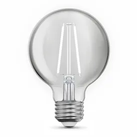 3.8W (40W Equivalent) Daylight (5000K) Globe Shape (E26 Base) Exposed White Filament LED Bulb (3-Pack)