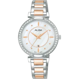 Alba Fashion Analogue Stainless Steel Mother of Pearl Dial Watch AH7BE9X