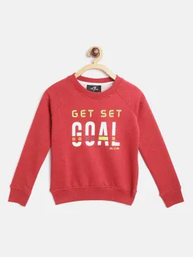 Alcis Girls Red White Slogan Print Sporty Sweatshirt