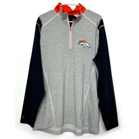 Antigua | Denver Broncos | 1/4 Zip Golf Pullover | Color: Orange/Gray | Size: XL