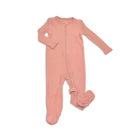 Bamboo Fleece Zip-up Footies (Ash Rose)