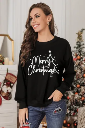 Black Christmas Tree Sketch Sweatshirt