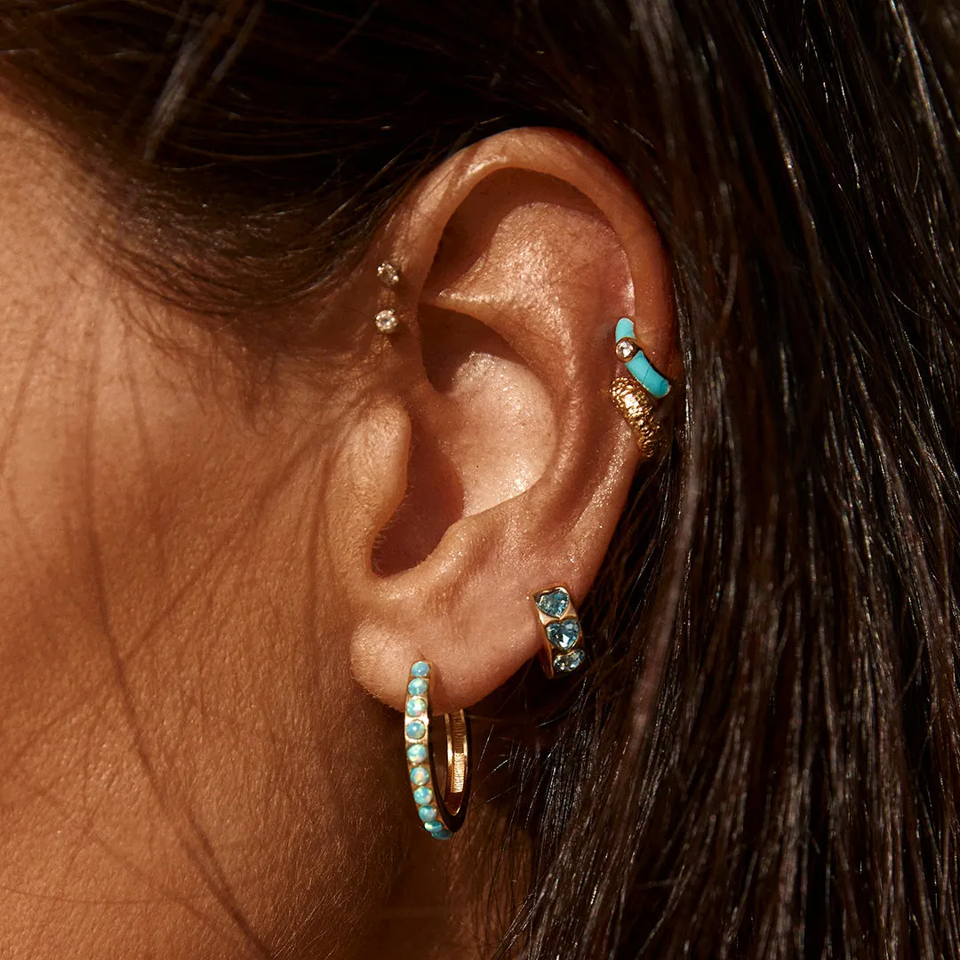 BLUE OPAL CRYSTAL MAXI HOOPS