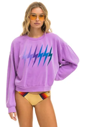 BOLT GRADIENT RELAXED CREW SWEATSHIRT - NEON PURPLE // PURPLE