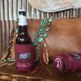 Brand Your Cattle Koozie {cranberry}