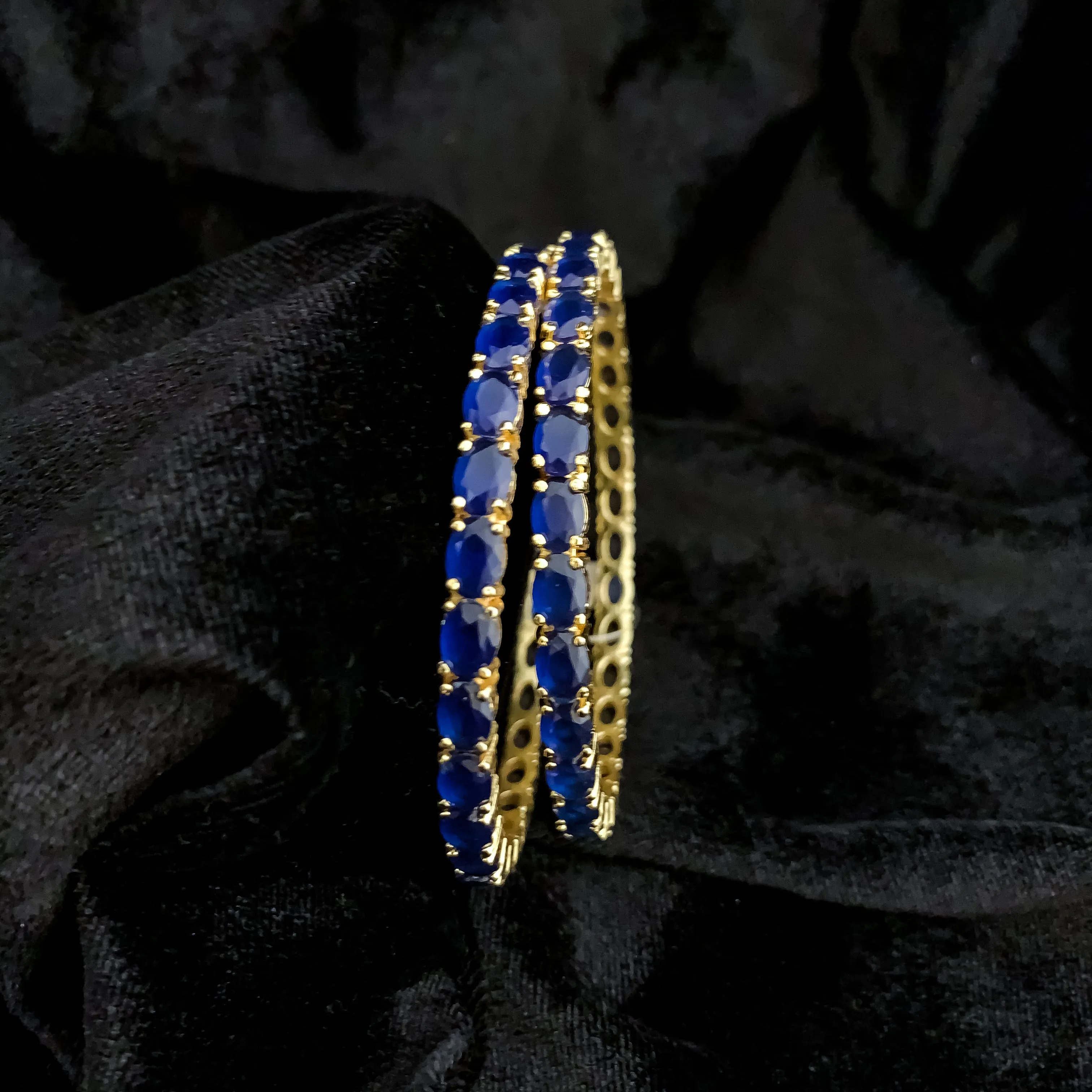 Brilliant Blue Cubic Zirconia (CZ) Bangle