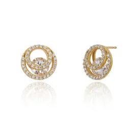 Carlton London Gold Plated Cz Studded Stud Earring For Women