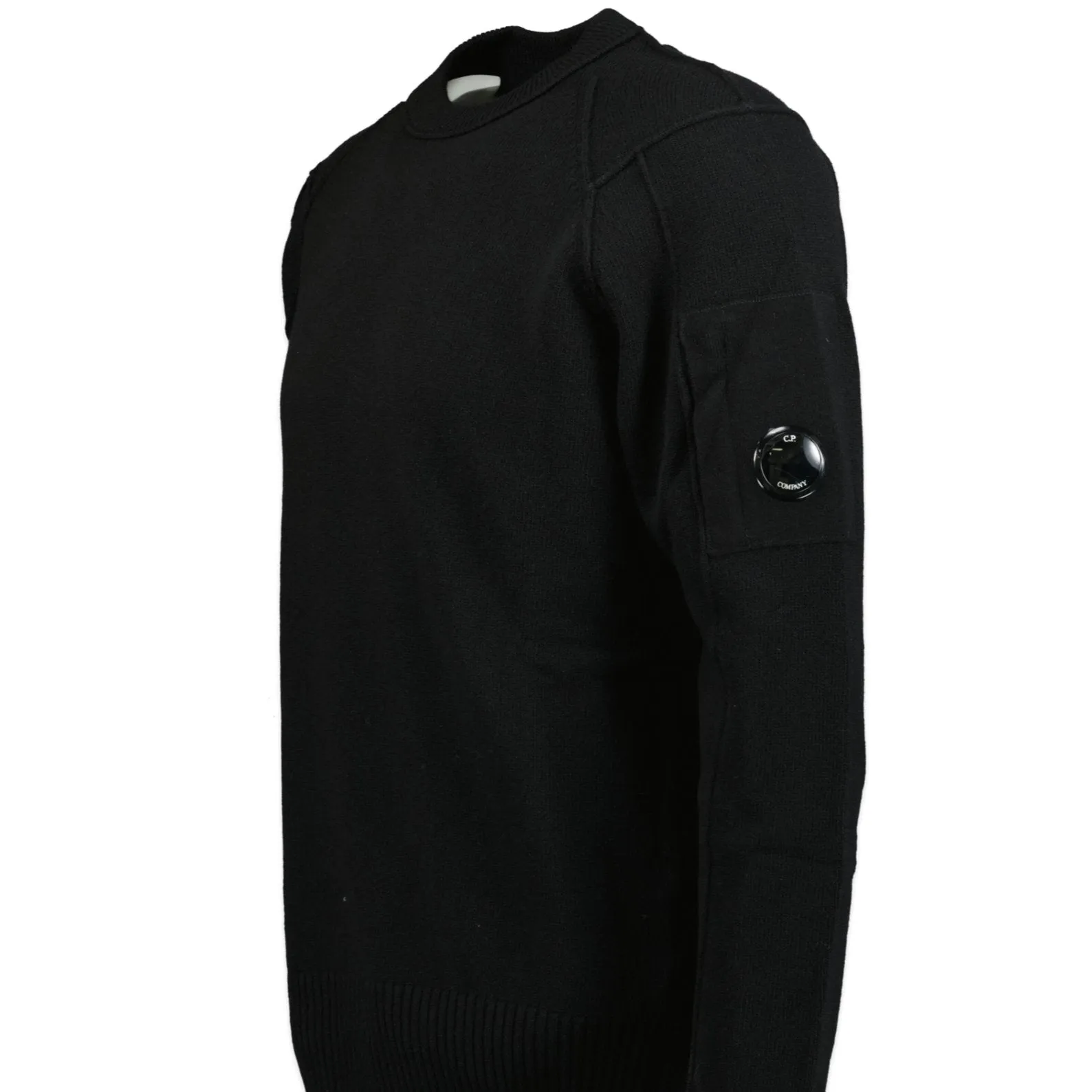 CP COMPANY Arm Lens Knitted Sweatshirt Black