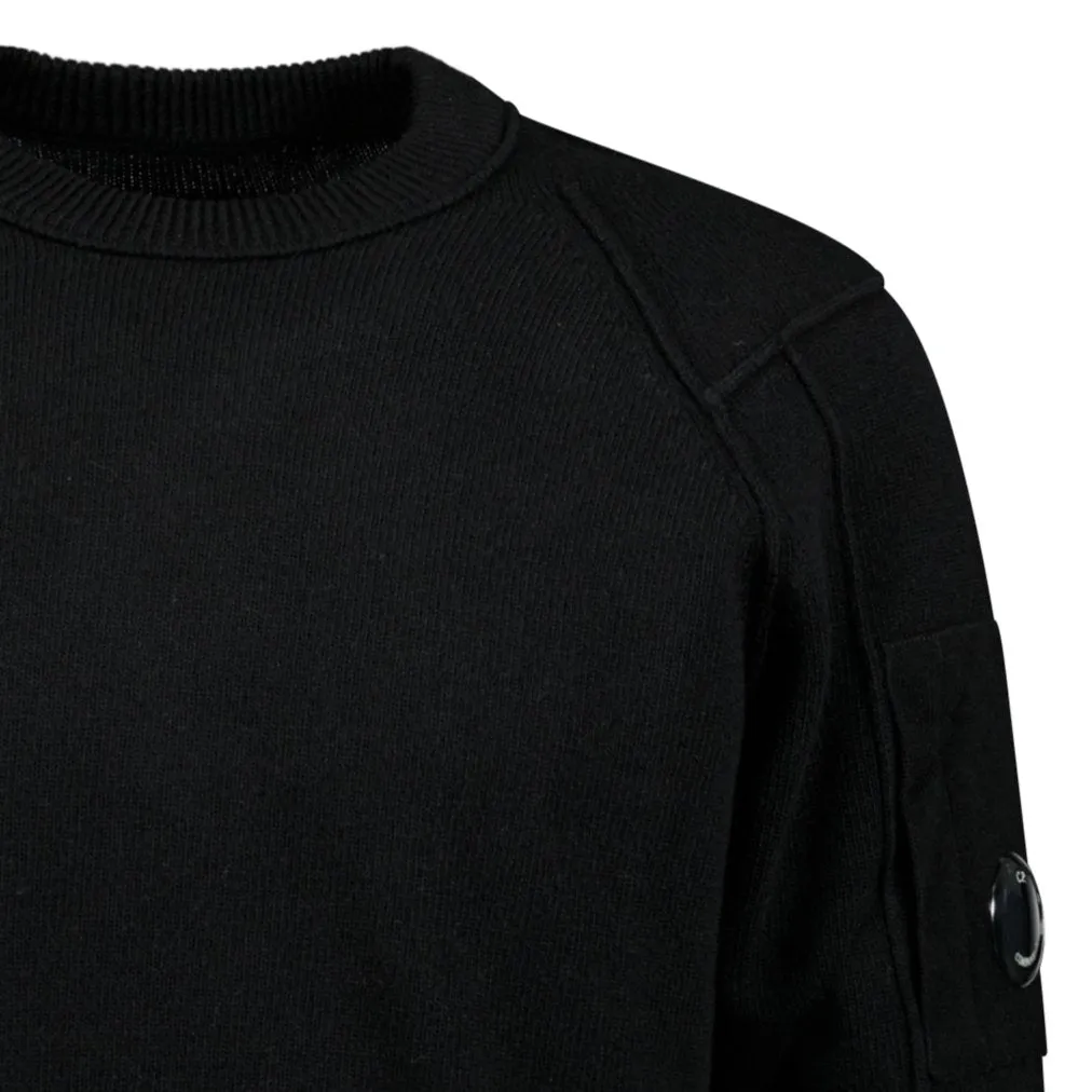 CP COMPANY Arm Lens Knitted Sweatshirt Black