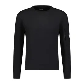 CP COMPANY DIAGONAL RAISED ARM LENS SWEATSHIRT BLACK