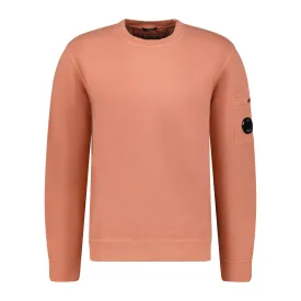 CP COMPANY Garment Dyed Arm Lens Sweatshirt Coral