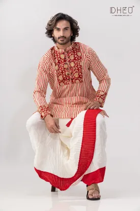 Dheu Exclusive Designer Kurta Dhoti(Optional) Set