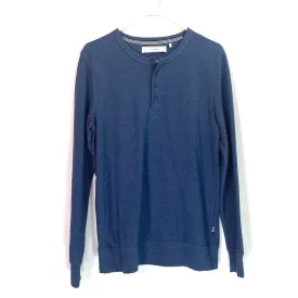 Five Four Mens Size M Blue Pullover Henley Sweatshirt Long Sleeve