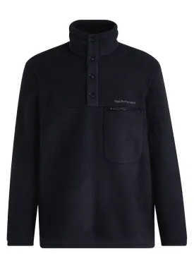 Fleece Peak Performance Snap T-neck - Black