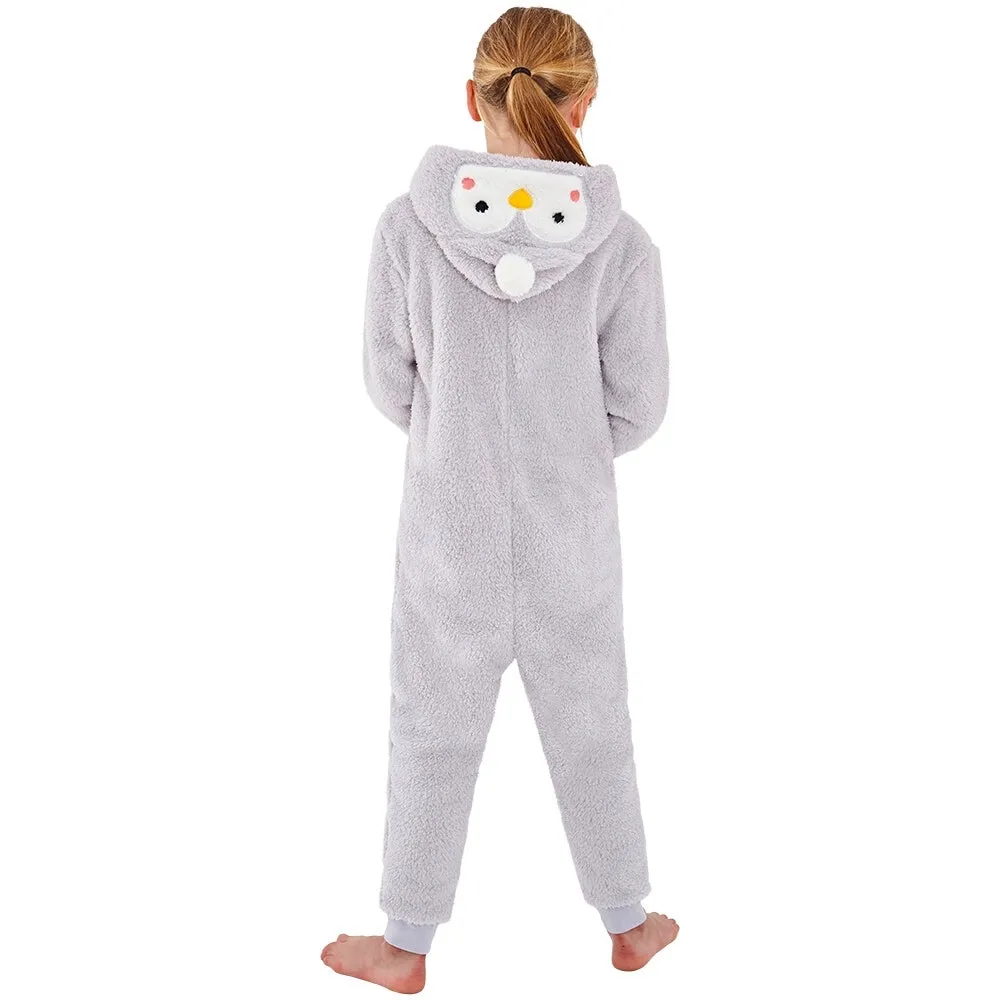 Girls Baby Penguin Grey Onesie