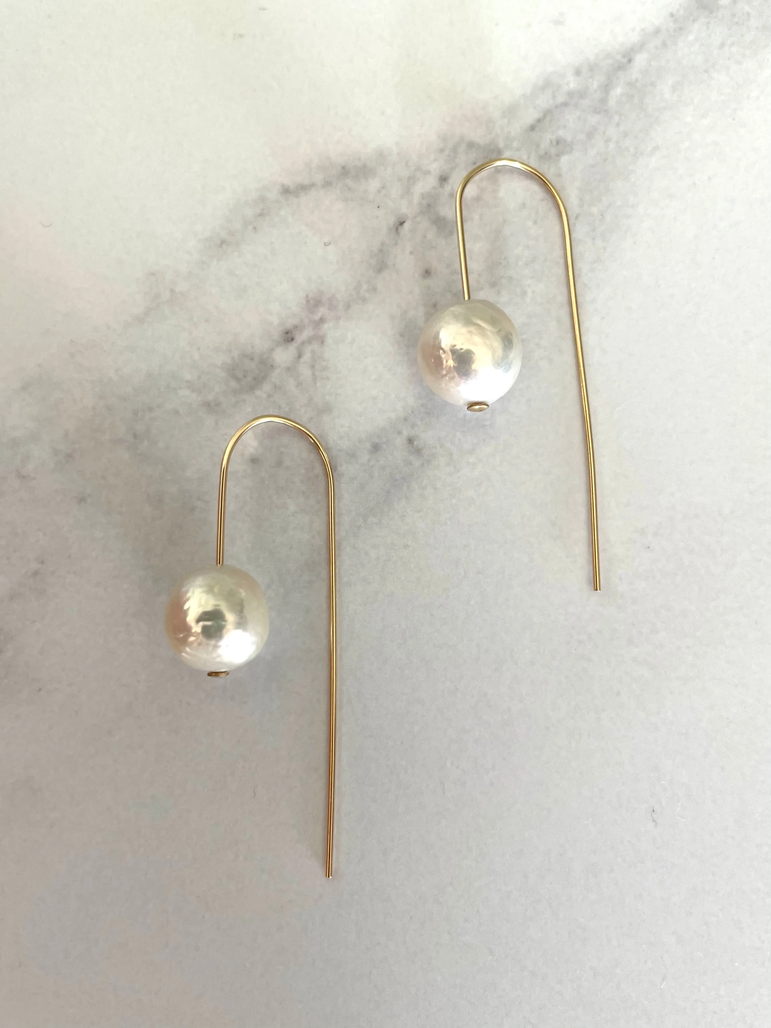 Handcrafted Fixed Ear wire Pearl Earrings