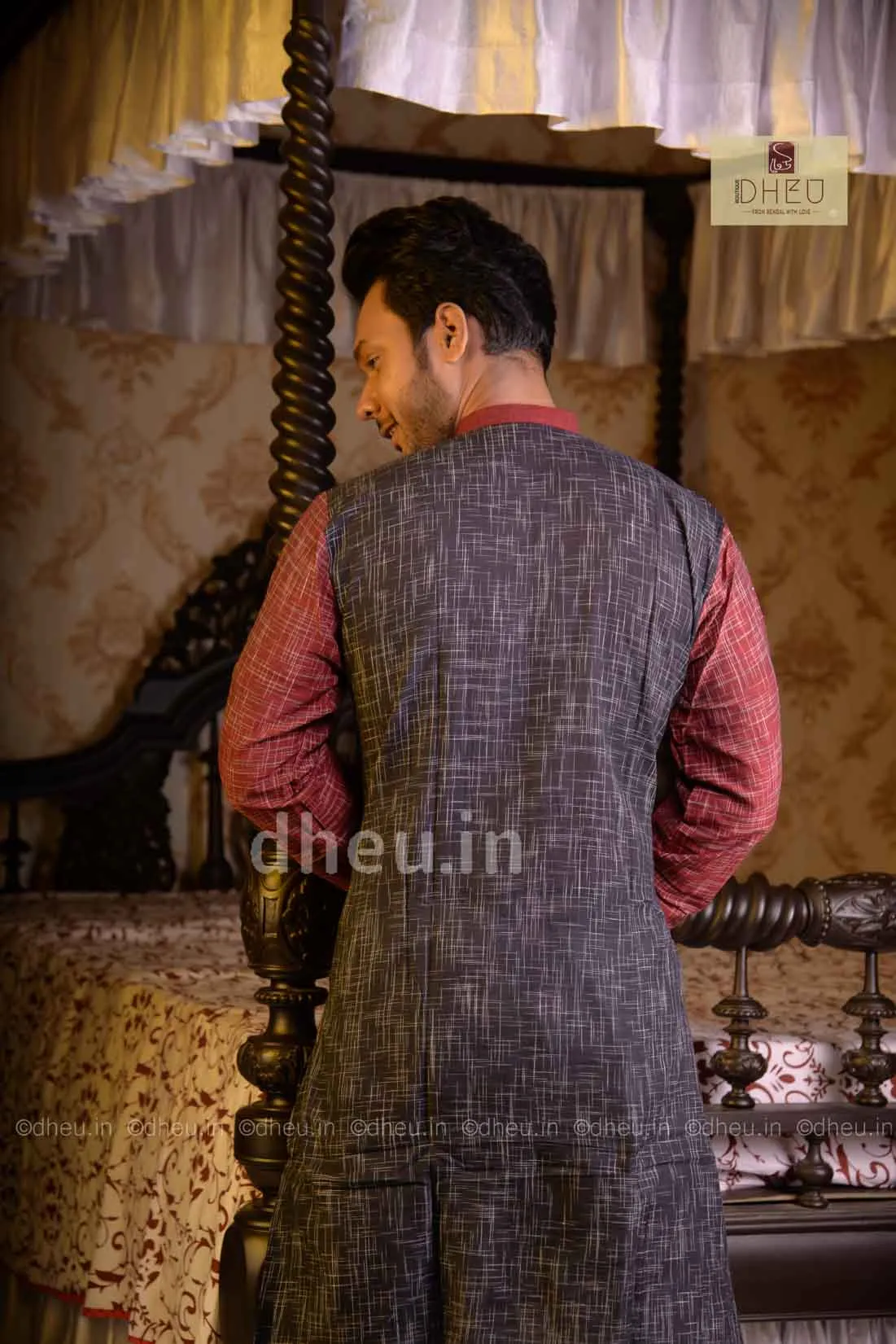 Mens Khadi Fabric Kurta - Traditional Indian Ethnic Wear