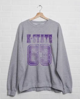 KSU Wildcats Player Ash Gray Thrifted Sweatshirt