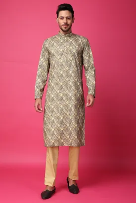 Latte Lustre Printed Kurta