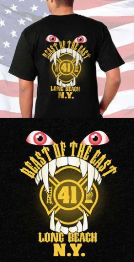 Optimized Long Beach Fire Department Beast of the East Back Design Title for E-commerce Product