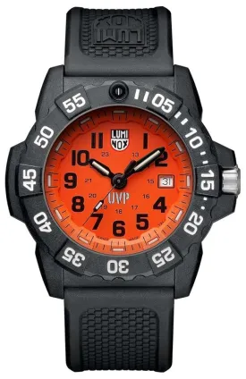 Luminox Navy SEAL Scott Cassell UVP CARBONOX Orange Dial Black Rubber Strap Date Divers Quartz Mens Watch XS.3509.SC