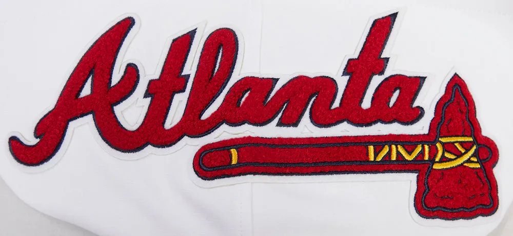 MLB ATLANTA BRAVES CLASSIC CHENILLE MEN'S PO HOODIE (WHITE)