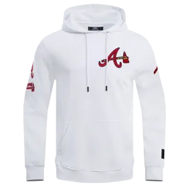 MLB ATLANTA BRAVES CLASSIC CHENILLE MEN'S PO HOODIE (WHITE)