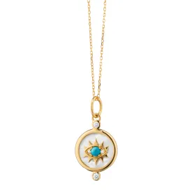 Mother of Pearl Mini "Protect" 18K Gold Evil Eye Charm