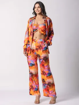 Multi Chromachic-Hue Printed Modal Co-ord Set