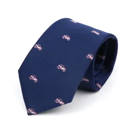 Panama City Cars Polyester Tie, Navy / White / Purple