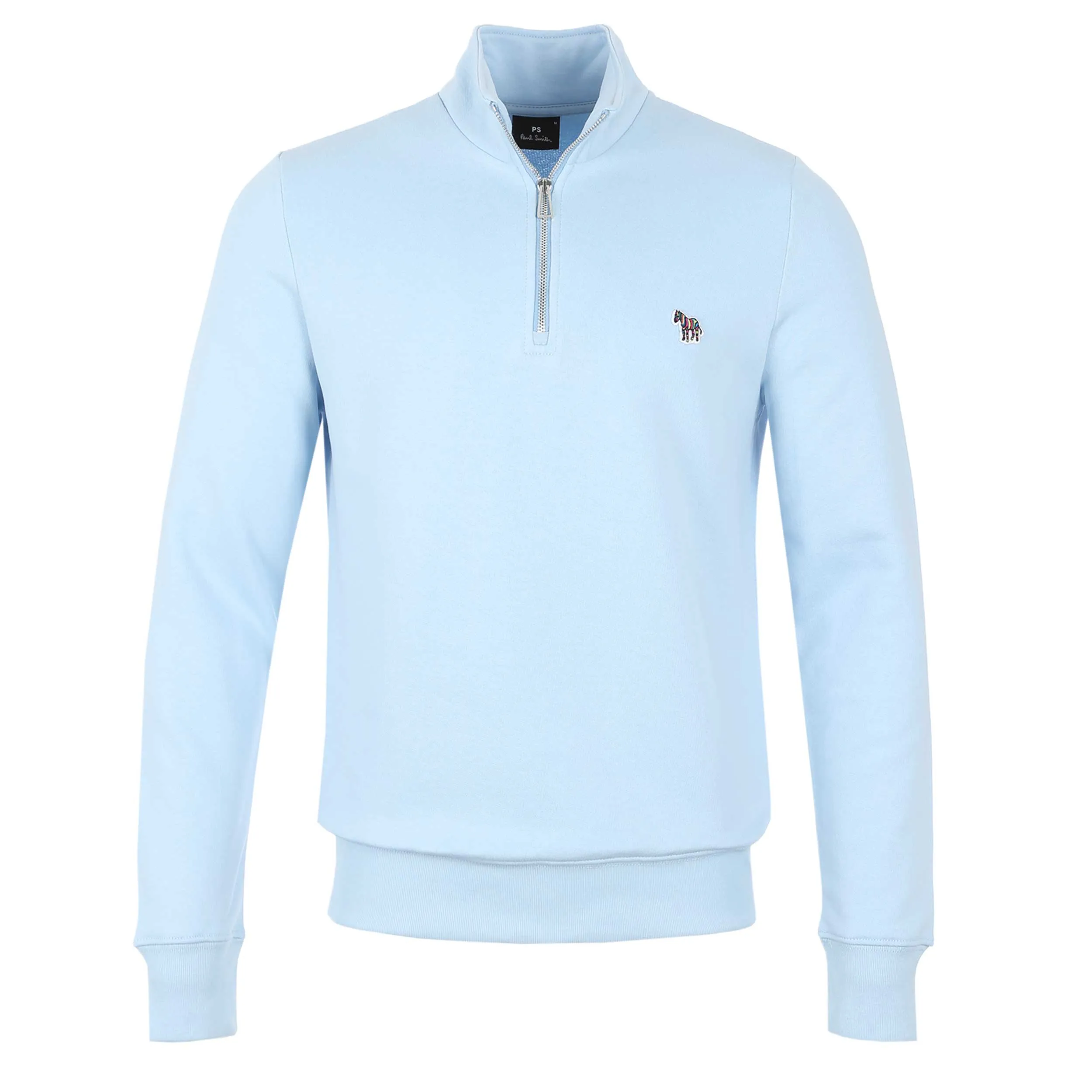 Paul Smith Half Zip Sweat Top in Sky Blue