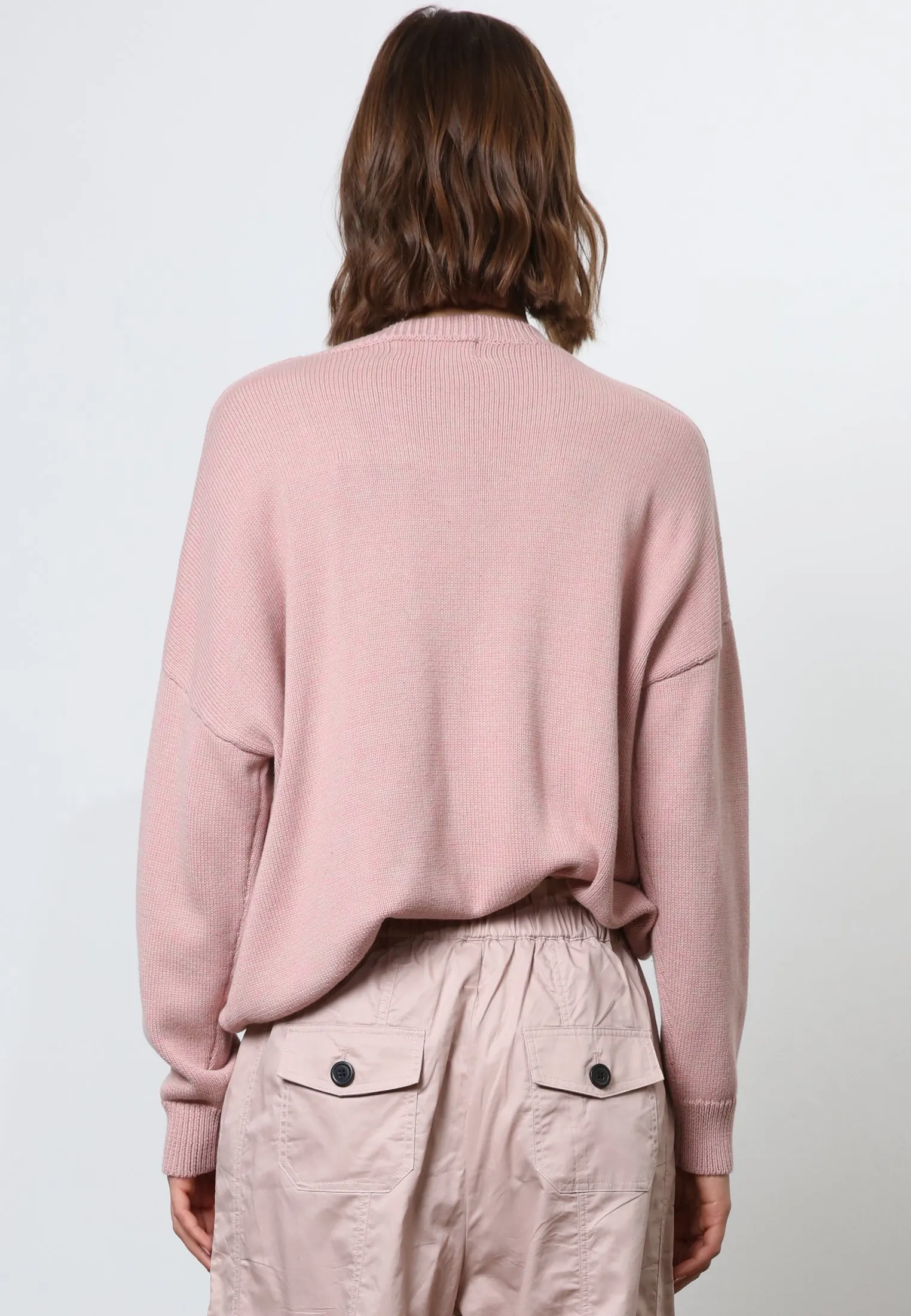 PEACE JUMPER DUSTY PINK & WHITE