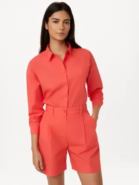 The Relaxed Poplin Shirt in Vibrant Red