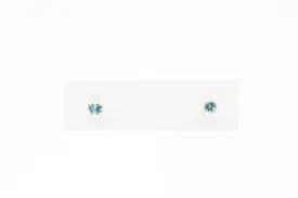 Yellow Gold Blue Topaz Earrings